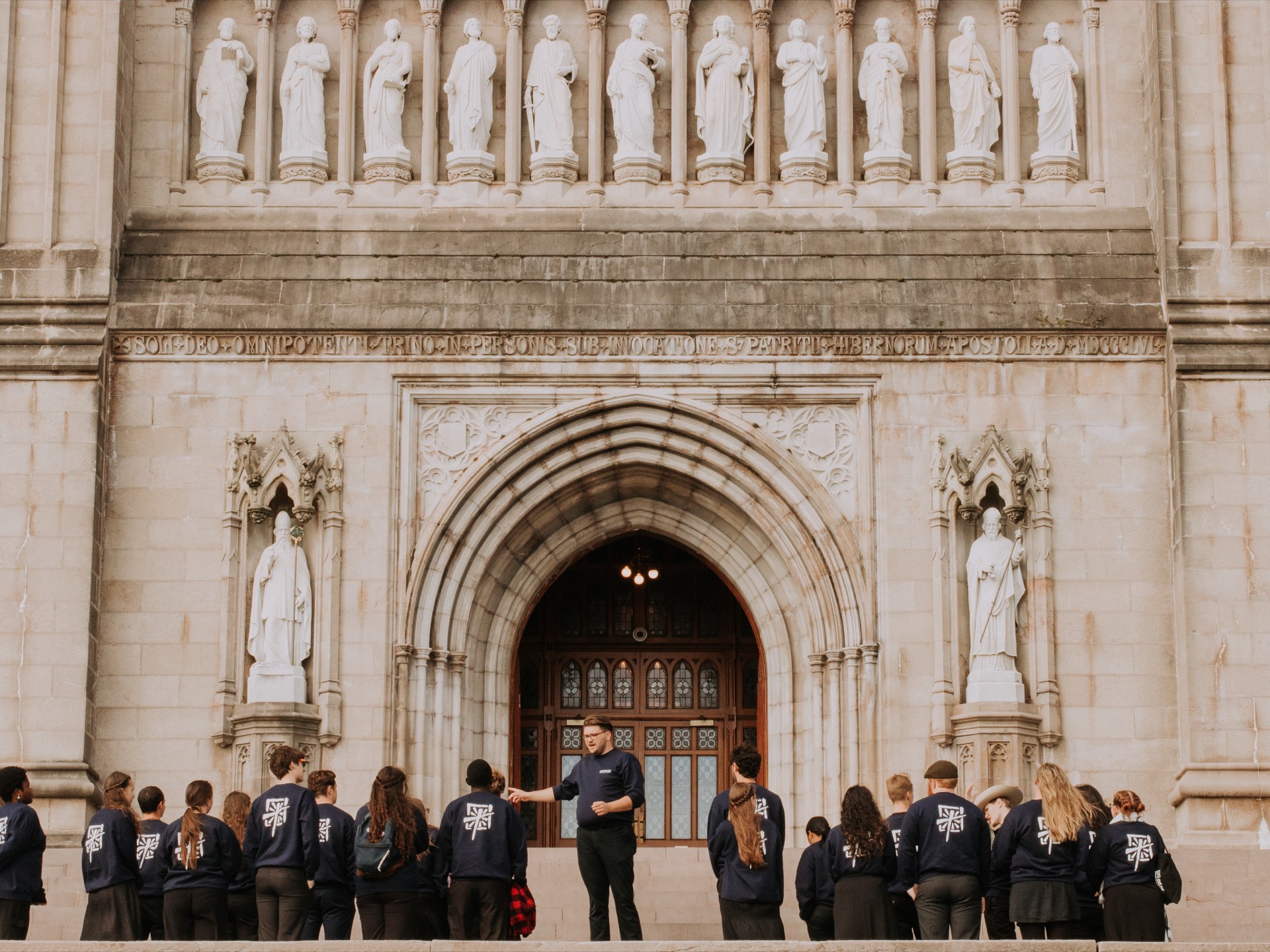 NET Ireland missionaries gathered outside a Dublin church